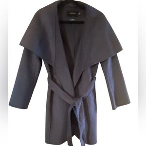 Tahari Womens Wool Blend  Shawl Collar Winter Wrap Coat Outerwear